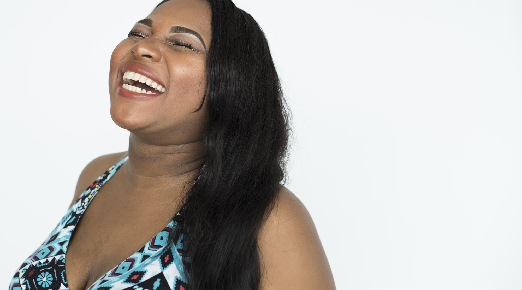 Happy young African-American woman smiling