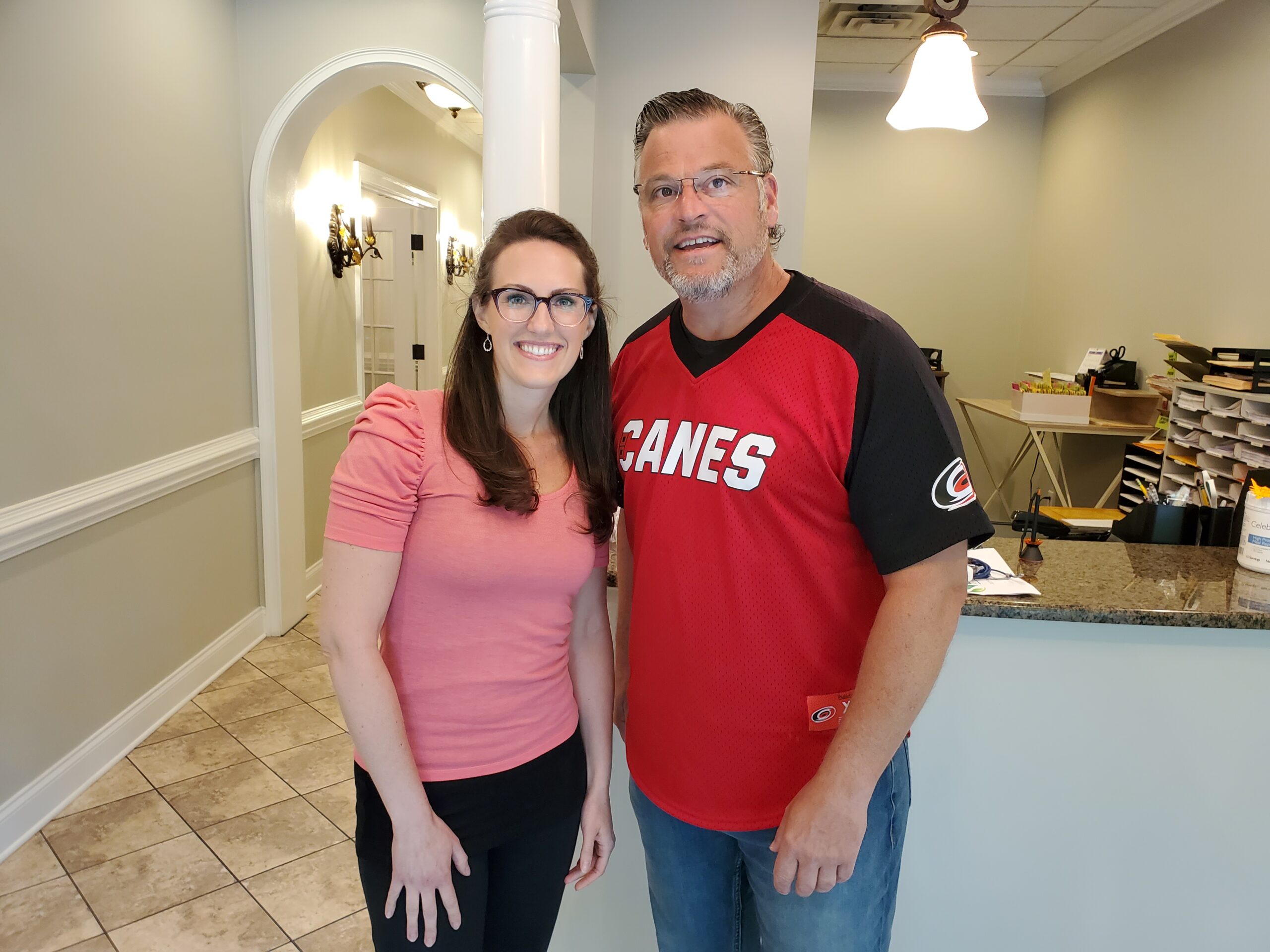 Dr. Simonds and Michelle Kennedy, NPC at Raleigh NC office