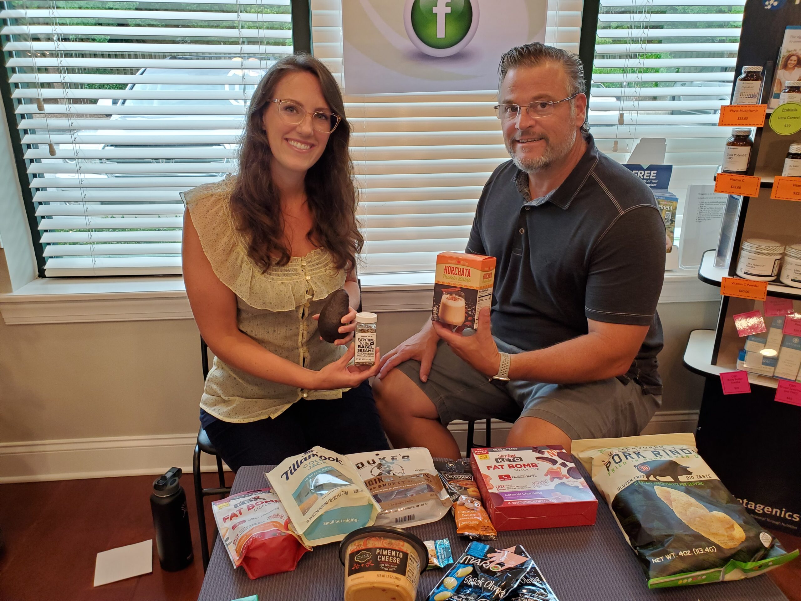 Dr. Simonds and Michelle Kennedy, NP-C with keto snacks