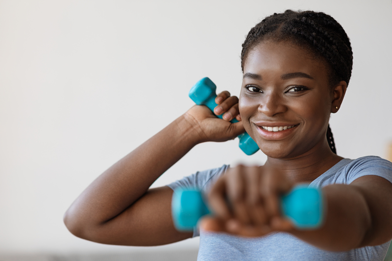 woman with dumbbells